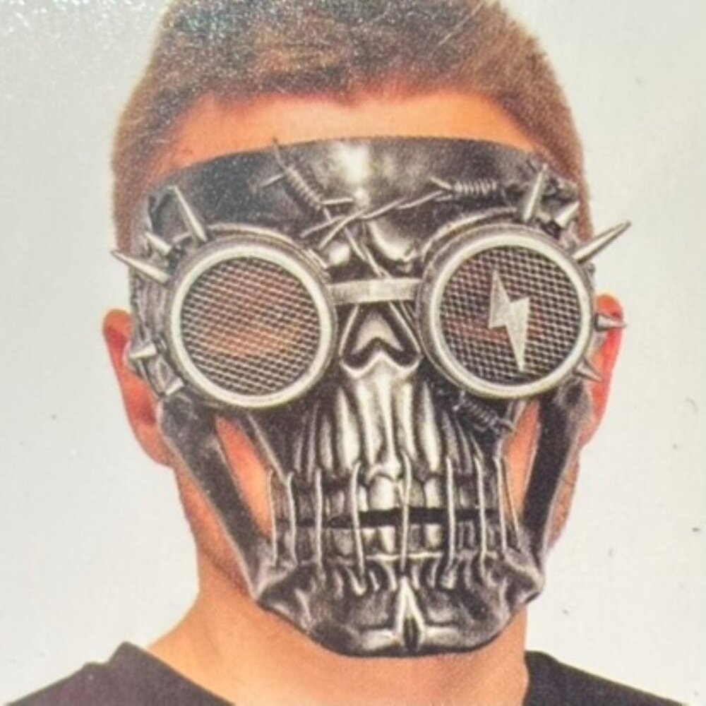Masquerade Industrial Skull Halloween Face Mask Hard Hand Painted Adult Teen 15